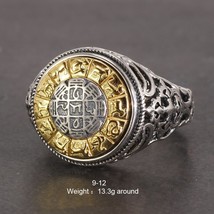 Vintage Six Words Mantra Rings Rotatable Zodiac 925 Sterling Silver Rings For Wo - £50.18 GBP