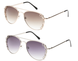 Heart Love Womens Metal Rhinestone Bling Sunglasses Retro Vintage Shades Glasses - £7.88 GBP