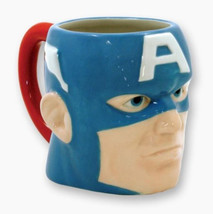 Captain America Molded Head Image Figural Ceramic 16 ounce Mug NEW UNUSED - $8.79