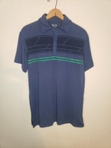 Men&#39;s Mountain Hard Wear Short Sleeve Polo Shirt Size SMALL Blue Polyester Soft - £15.50 GBP