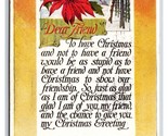 Winter Landscape Poinsettia Dear Friend Christmas Greeting DB Postcard U11 - $2.67