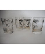 Vintage Lot of 4 Libbey Double shot glasses Black Gold Horseless Carriag... - $18.39
