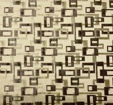 Clarence House Terence Brown Beige Geometric Velvet Fabric 2 Yards 51&quot;W - £141.43 GBP