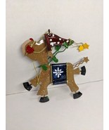 Vintage Christmas Reindeer Metal Hanging Ornament 4&quot; - $19.09 CAD