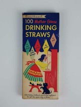 Vintage Full box 100 Paper Drinking Straws Mother Goose Peter Peter Colorful - £12.50 GBP
