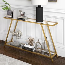 Yair 52&#39;&#39; Wide Rectangular Console Table In Brass - £110.53 GBP