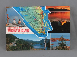 Vintage Postcard - Map of South Vancouver Island Major Atrractions - Wri... - $15.00