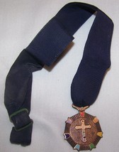 Vintage Girls Order Of Eastern Star Cross Of Color Medal Badge Masonic Pendant - £21.29 GBP