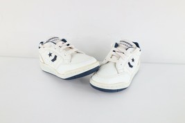 NOS Vtg 90s Converse Child Size 10.5C Leather Basketball Shoes Sneakers White - £28.09 GBP