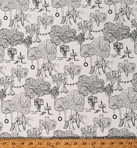 Cotton Tree Houses Oeko-Tex® Premium Cotton Fabric Print by the Yard D771.76 - £11.78 GBP