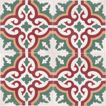 Mexican Mission Cement Tile Handcrafted - Plabennec - 8x8&quot; - SALE - $135.85 MXN