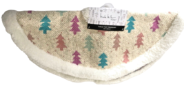 Nicole Miller Table Top Mini Christmas Tree Skirt 22” Round Knitted Shearling - £33.97 GBP