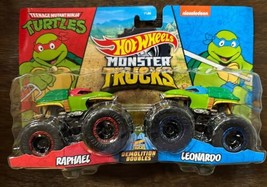 2 NINJA TURTLES Monster Jam Trucks Demolition Doubles Leonardo Raphael 2... - $29.99