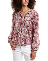 Isabel Marant Etoile Women&#39;s Gayle Floral Printed Cotton Blouse Tunic To... - $200.87