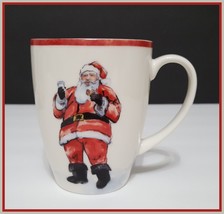NEW Pottery Barn Painted Santa Claus Mug Santa With Cookie 14 OZ Stoneware - $12.99
