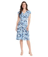 London Times Women&#39;s Leaf Print V-Neck Ruffle Sleeve Dress, Floating Lea... - $1,100.11 MXN