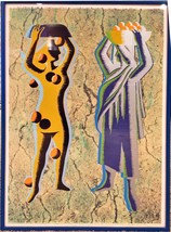 VINTAGE MARK KOSTABI &quot;TWO CULTURES&quot; 5/5 A/P SERIGRAPH ON PAPER H/S FRAME... - $895.50