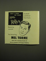 1960 Mister Kelly&#39;s Club Ad - The Velvet Fog Mel Torme - £11.78 GBP