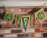 Handmade Happy Go Lucky St Patrick's Day Shamrock Garland Wood Burlap Co... - $20.00