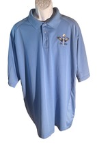 SPORT-TEK Men&#39;s Short Sleeve Button Down TEE BIRD Gold Shirt Blue 2XL - $274.36 MXN