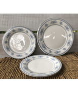 Vtg Royal Doulton China Laureate H 5060 Blue Floral Slvr rim Bone China ... - $40.19 CAD