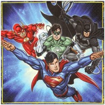 Justice League Birthday Party Lunch Dinner Napkins 16 Per Package by Ams... - $5.25