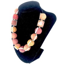 Shades of pink felt ball handmade statement necklace, textile art wool necklace, - £99.36 GBP