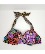 Victoria&#39;s Secret Jungle Push Up Swim Bombshell Bikini Top Floral Fun Ha... - £88.37 GBP