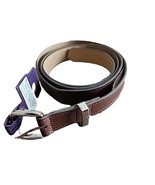 Ava &amp; Viv™ ~ Women&#39;s 4XL ~ BROWN ~ Solid Pattern Belt ~ Silver Square Bu... - $20.46 CAD
