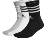 adidas 3-Stripe Crew Socks Unisex 3 Pairs Tennis Running Squash Sports I... - $31.41