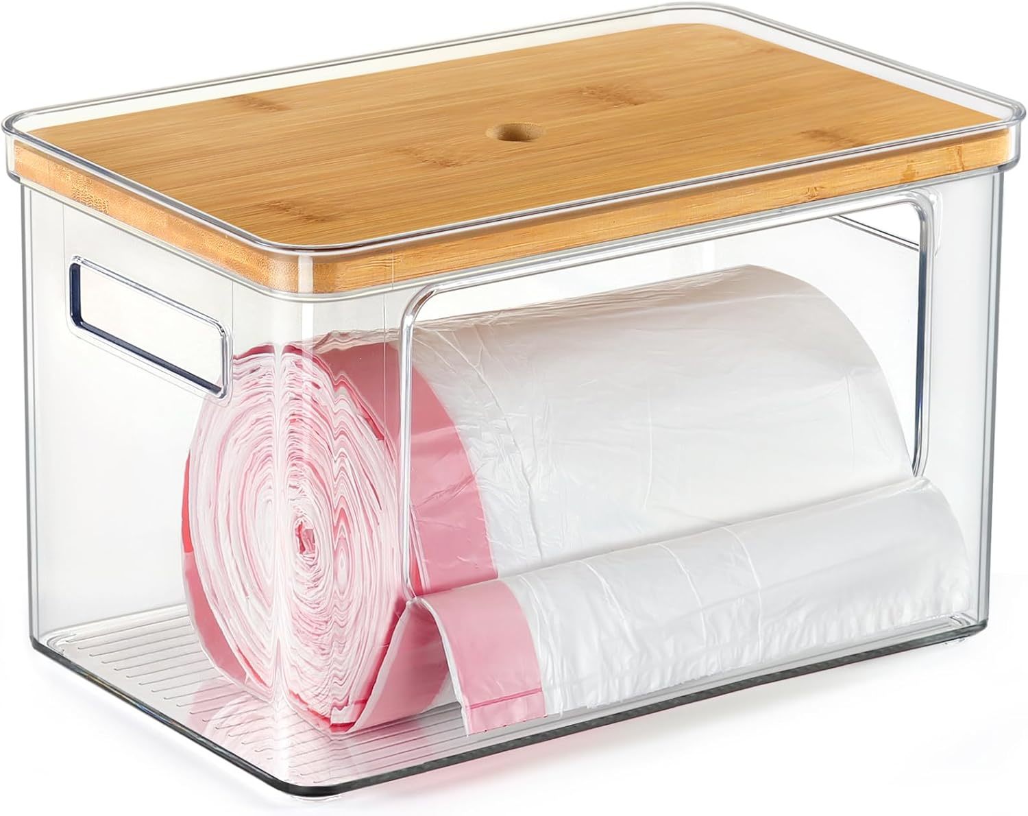 Hudgan Stackable Storage With Bamboo Top For Kitchen Laundry Room Organi... - $36.99