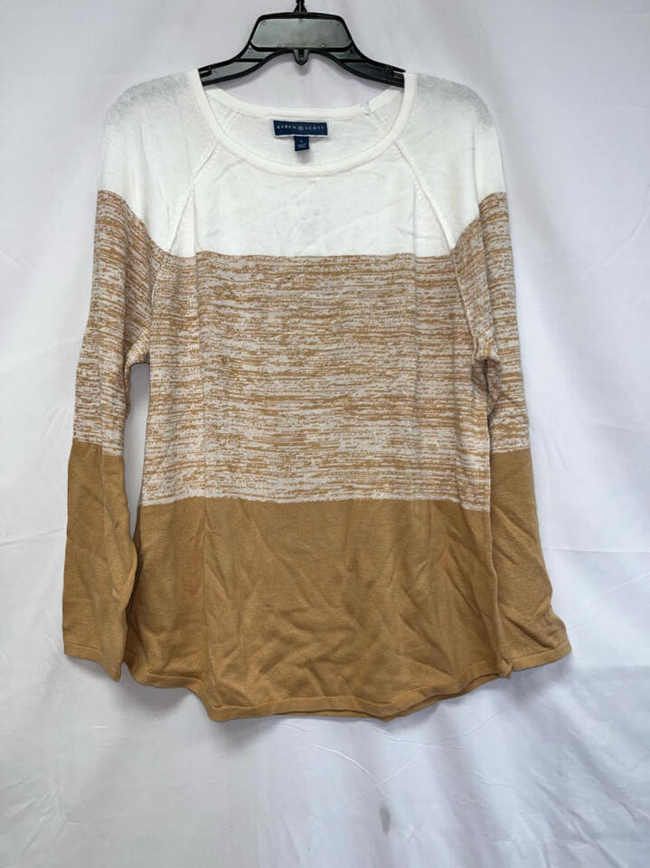 MSRP $47 Karen Scott Tri-Colored Sweater Size Large (TEAR) - $9.12