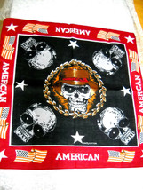 SKULLS / SKULL WEARING A FIDORA - AMERICAN DEATH MOBSTER - USA FLAGS BAN... - $3.99