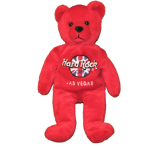 Las Vegas Hard Rock Cafe Rita Beara B EAN Bag Teddy Bear 9" Red Plush Stuffed Toy - $9.00