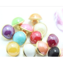 120Pcs Pearl Buttons 10Mm Small Pearl Half Resin Dome Cap Copper Base Bu... - $18.99