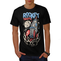 Wellcoda Rocket Travel Moon Space Mens T-shirt,  Graphic Design Printed Tee - £14.87 GBP+