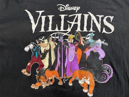 Vintage 90&#39;s Disney Villains Shirt Men’s XL Solid Black Short Sleeve Crewneck - $26.91