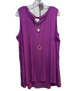 NWT New Release LuLaRoe 2XL Solid Purple Ribbed KRISTINA Oversized Tank Top - $35.63