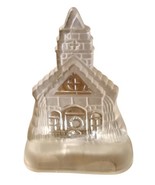 Church Tea Light Votive Candle Holder Clear Frosted Glass Winter Decor C... - £7.39 GBP