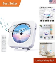Stylish Portable CD Player with Remote Control &amp; Bluetooth Speakers – 6.... - $44.50