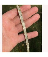 MOISSANITE Men&#39;s Hip Hop 8mm Custom Bracelet 14K Yellow Gold Plated Silver - €203,99 EUR