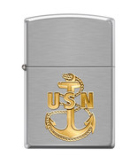 Zippo Lighter - US Navy on Brushed Chrome - 856418 - $40.79 CAD