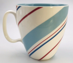 2007 Starbucks Coffee Cup Mug Christmas Holiday Blue &amp; Red Stripes 12oz - £11.21 GBP