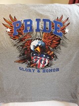 Biker&#39;s Muscle XXL Ash Tee w/Patriotic Eagle w/flag 4 Pride, Glory &amp; Honor - $15.00