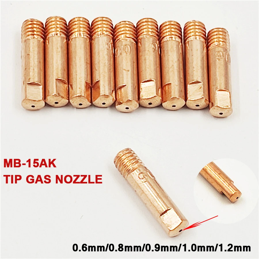 10 Pc/set M6*25mm Tip Gas Nozzle MB-15AK Welding Torch Contact Tip Gas Nozzle 0. - £18.69 GBP