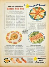 1943 ARMOUR COLD CUTS - MEATS - Italian Spaghetti-Rolls-Vintage Print Ad... - €10,34 EUR