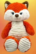 Spark Create Imagine Plush Fox 15&quot; Rattle Ribbed Stuffed Animal Lovey Orange - £19.94 GBP