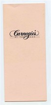 Carnegie&#39;s at the Plaza Menu W McCarty Jefferson City Missouri  - £14.33 GBP