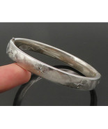 BEAU 925 Sterling Silver - Vintage Etched Stars Shiny Bangle Bracelet - ... - €73,97 EUR