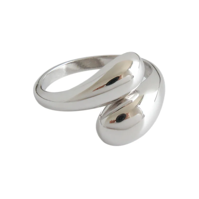 AsinLove 18k Gold Minimalist Smooth Water Drops Rings Real 925  Silver Ring for  - £29.93 GBP